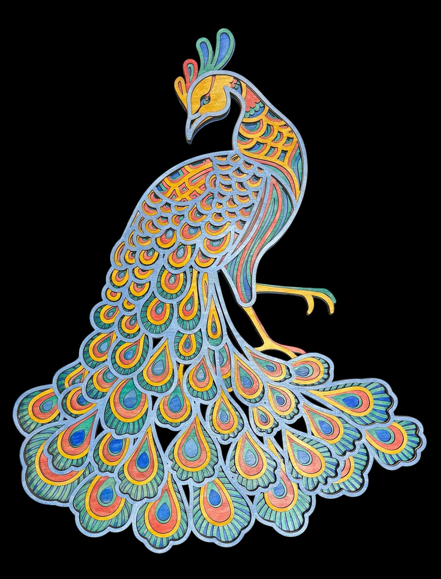 3D Layered Peacock
